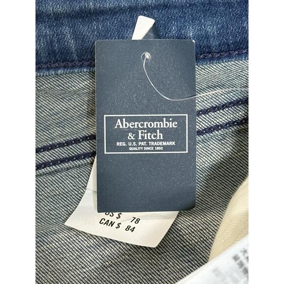 NWT Abercrombie & Fitch Mid Rise Super Skinny Ankle Jeans Blue Denim Size 28 6 R - Picture 4 of 10